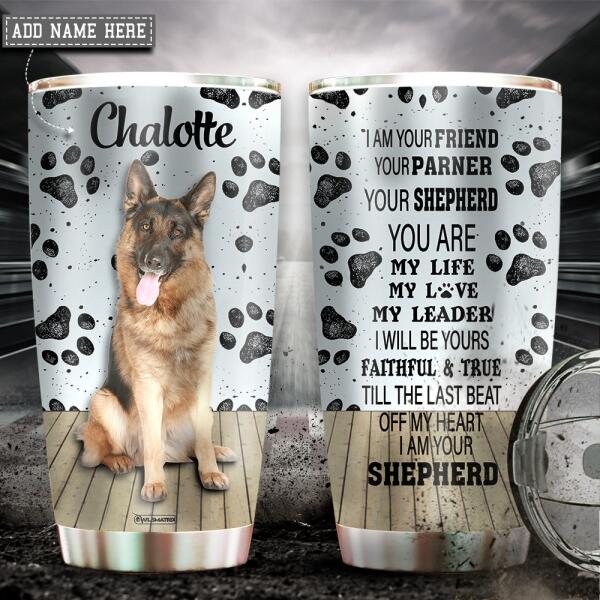 German Shepherd Dog I Am Your Friend Personalized 20 Oz Tumbler For Coffee Travel And Daily Drinks