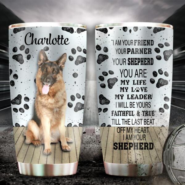 German Shepherd Dog I Am Your Friend Personalized 20 Oz Tumbler For Coffee Travel And Daily Drinks