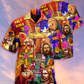 Floral Christian Faith And Lion Hawaiian Shirt With Detailed Graphic For Tropical Getaways Outdoor Fun And Everyday Wear