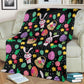 Easter Bunny Egg Pattern Flannel Blanket For Cozy Bedroom Sofa Decor