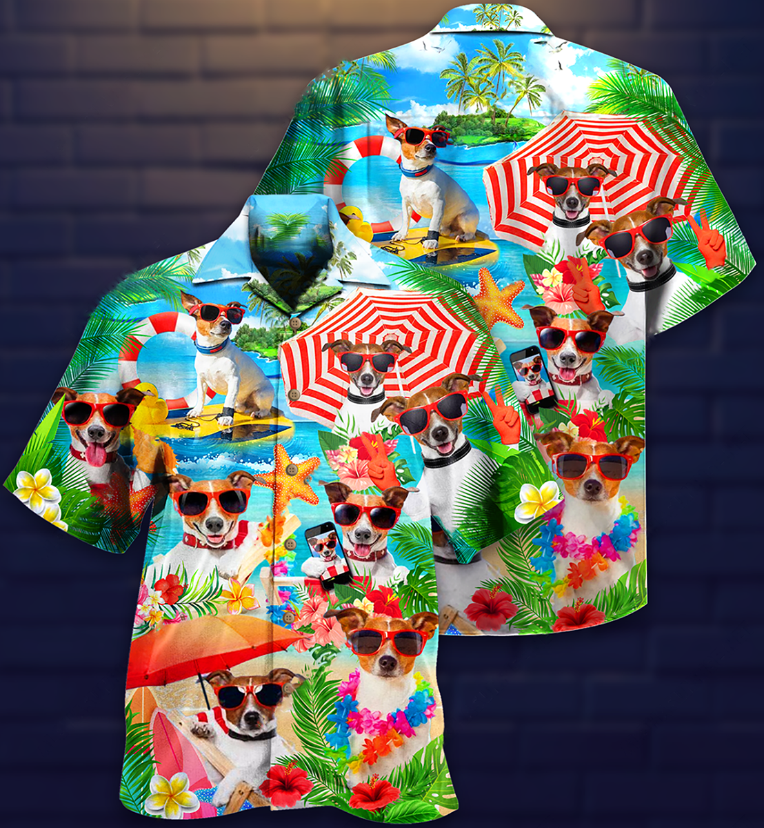 Dog Jack Russell Terrier Beach Hawaiian Shirt For Beach Parties And Weekend Getaways