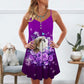 Dogs Purple Rose Butterfly Shih Tzu V-Neck Sleeveless Cami Dress For Nature Lovers And Thoughtful Gifting