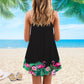 Artistic Flamingo Loves Tropical V-Neck Sleeveless Cami Dress For Coastal Travel And Relaxed Summer Wear