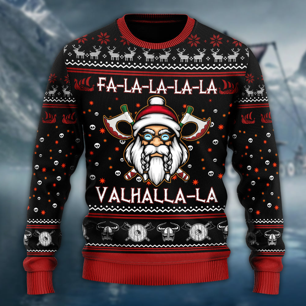 Viking Valhalla White And Red Sweater For Mythic Adventures Casual Wear And Thoughtful Gift Giving