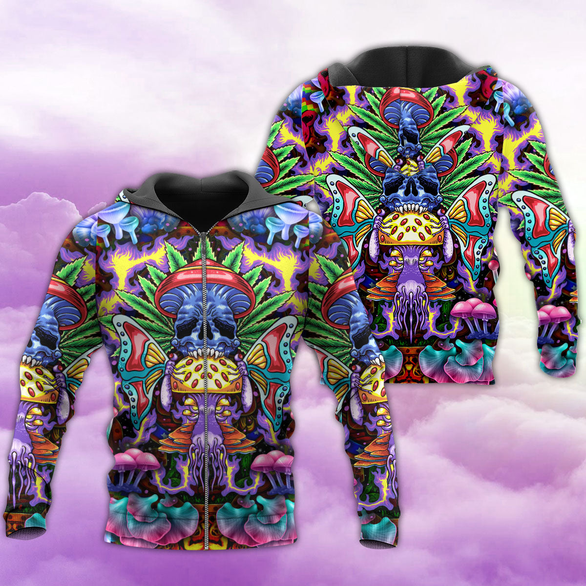 Hippie Mushroom Skull Hoodie For Boho Enthusiasts Seasonal Trips And Thoughtful Gifts