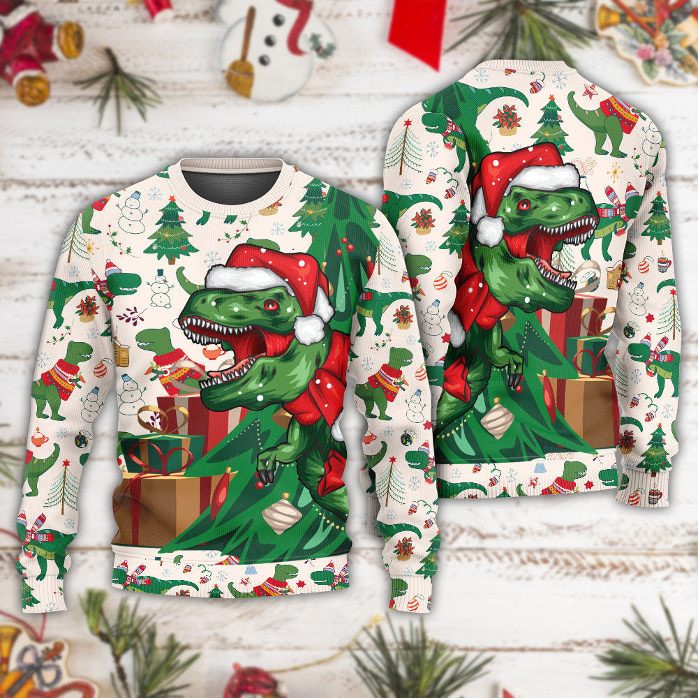 Christmas Dinosaurs Xmas Tree Merry Rexmas Sweater For Winter Celebrations Family Events And Thoughtful Gifting