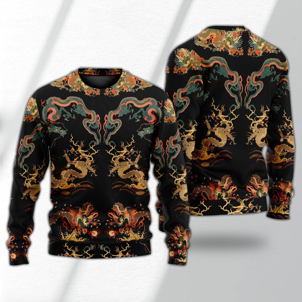 Royal Chinese Dragon Sweater For Casual Wear Travel Parties And Comfortable Seasonal Style