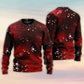 Music Notes Blurry Lights Dark Red Sweater For Live Events Travel And Relaxed Creative Outfits