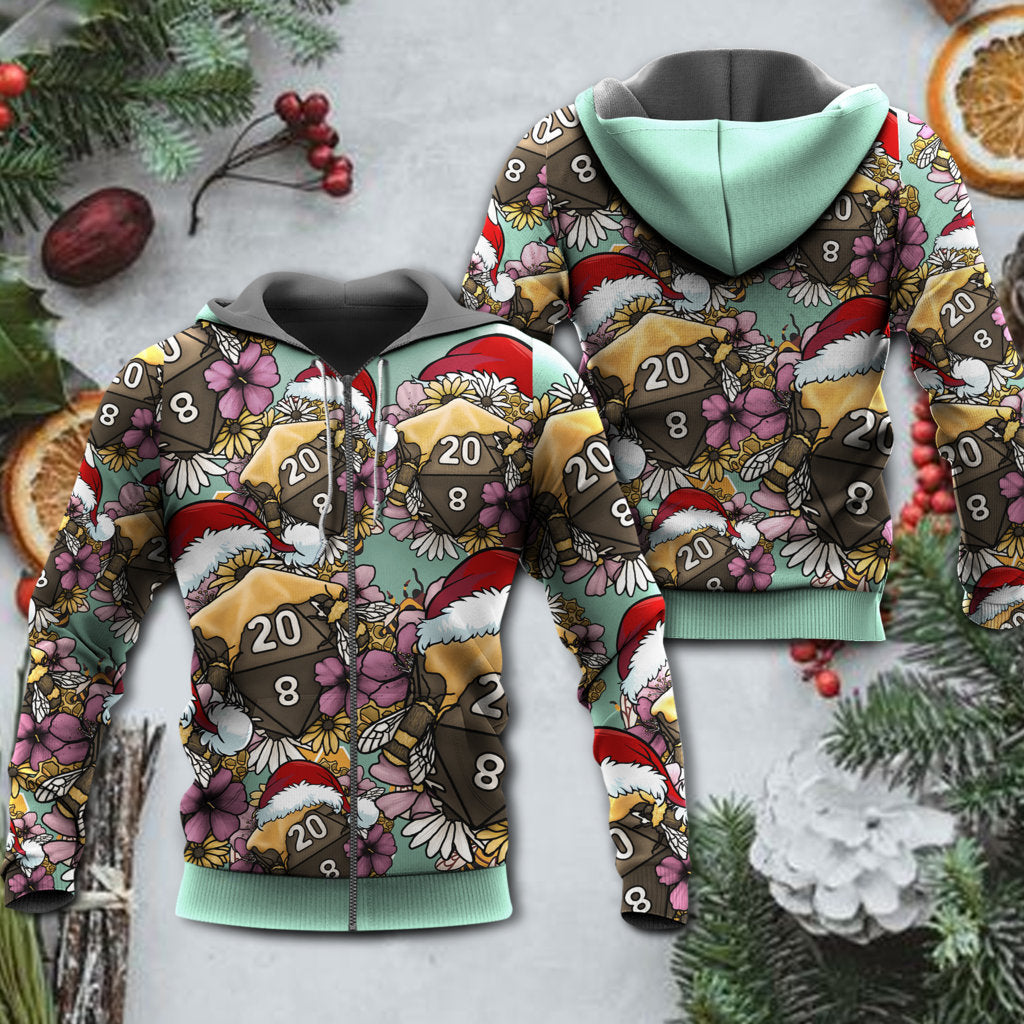 Christmas Bee Dice Holiday Vibe Hoodie For Holiday Vacations Winter Events And Everyday Comfort