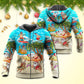 Tropical Funny Christmas Santa Beach Vacation Hoodie For Festive Family Moments Winter Wear And Holiday Gift Ideas