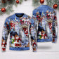 Santa And Snowman Happy Holiday Sweater For Winter Parties Seasonal Adventures And Relaxed Everyday Styling