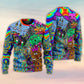 Hippie Cat Abstract Mind Sweater For Free Spirited Outfits Holidays And Everyday Comfort