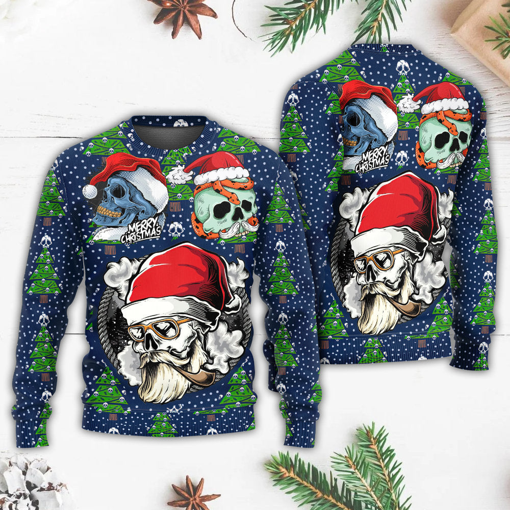 Christmas Skull Santa Hat Snow Sweater For Holiday Parties Family Gatherings And Seasonal Gift Giving