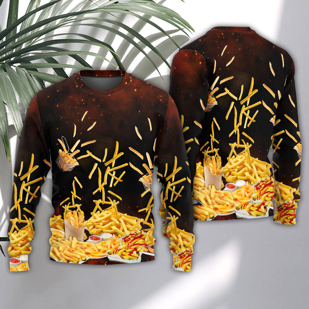 French Fries Fast Food Delicious Sweater For Relaxed Daily Outfits Travel And Seasonal Events