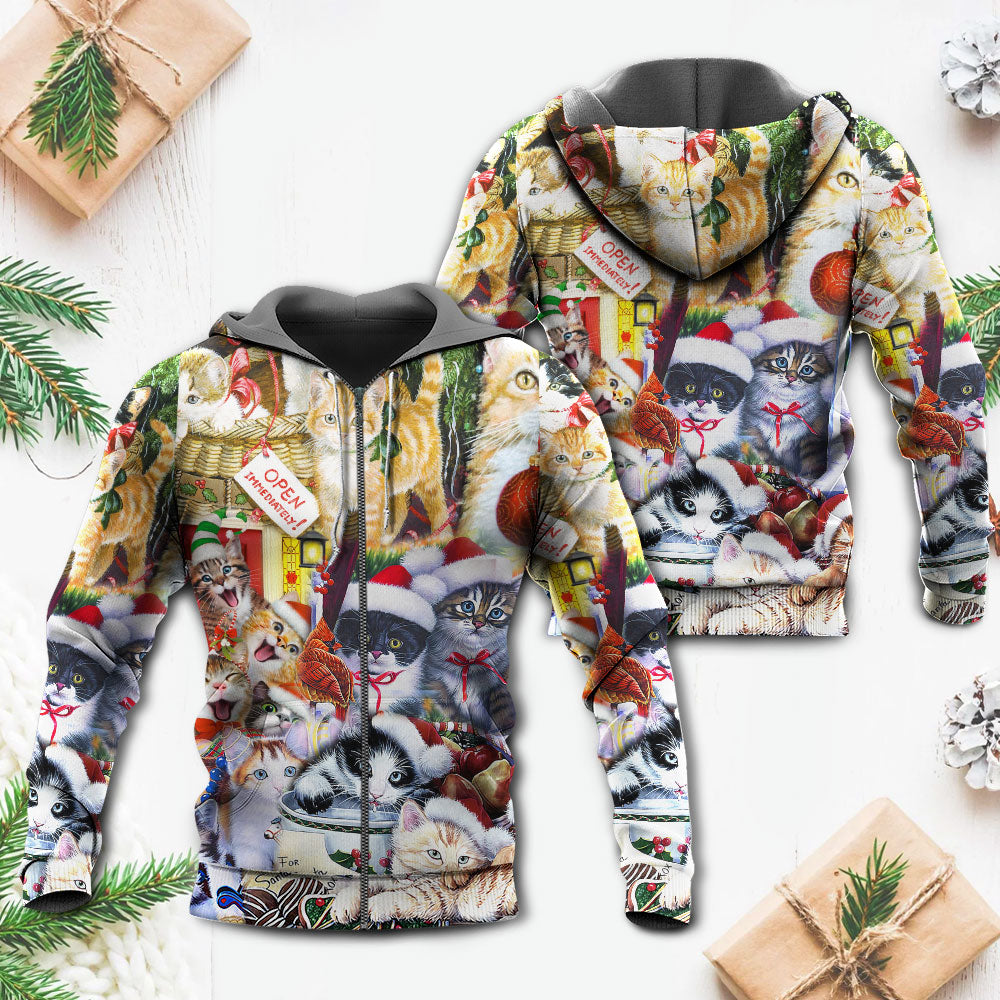 Christmas Cat Love Hoodie For Holiday Gatherings Winter Travel And Seasonal Gifting