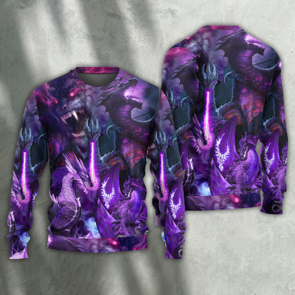 Dark Purple Dragon Lightning Sweater For Casual Styling Weekend Outings And Creative Gift Giving