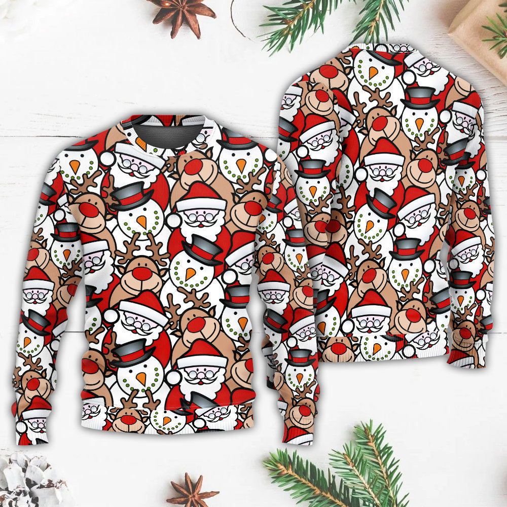 Christmas Cute Santa And Reindeer Sweater For Seasonal Parties Cozy Gatherings And Thoughtful Holiday Gifts