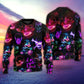 Skull Neon Happy Holiday Sweater For Winter Celebrations Family Events And Relaxed Seasonal Styling