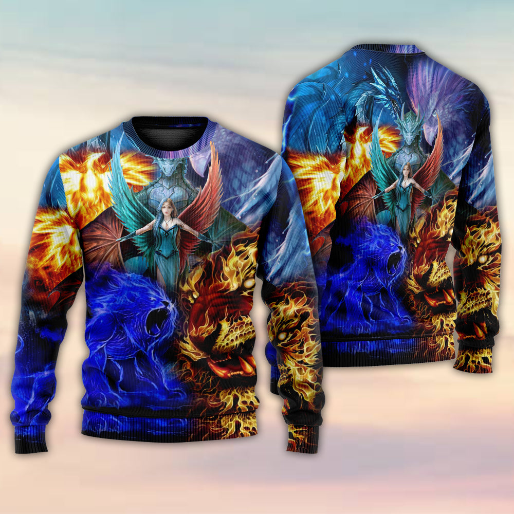 Mystic Dragon Fantasy Sweater For Outdoor Activities Weekend Trips And Relaxed Everyday Outfits