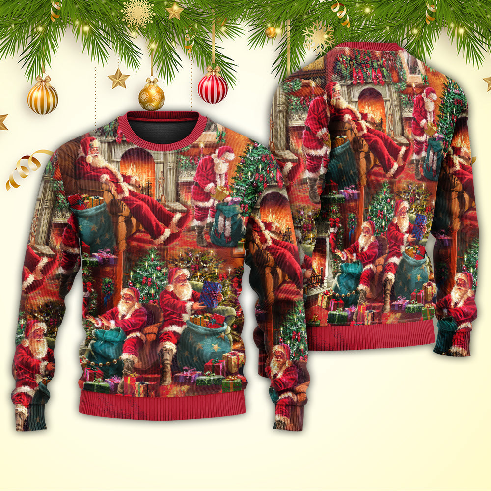 Christmas Santa Story Chilling Happy Xmas Sweater For Festive Family Events Casual Wear And Holiday Gift Giving