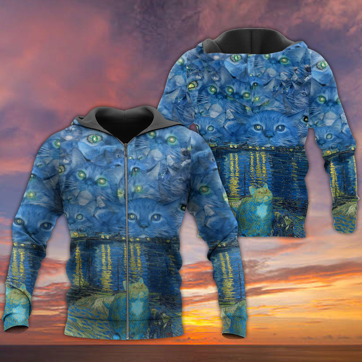 Cat Starry Night Hoodie For Nature Lovers Everyday Adventures And Thoughtful Gifting