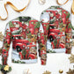 Christmas Red Truck Puppy Xmas Tree Sweater For Family Gatherings Winter Travel And Everyday Seasonal Comfort