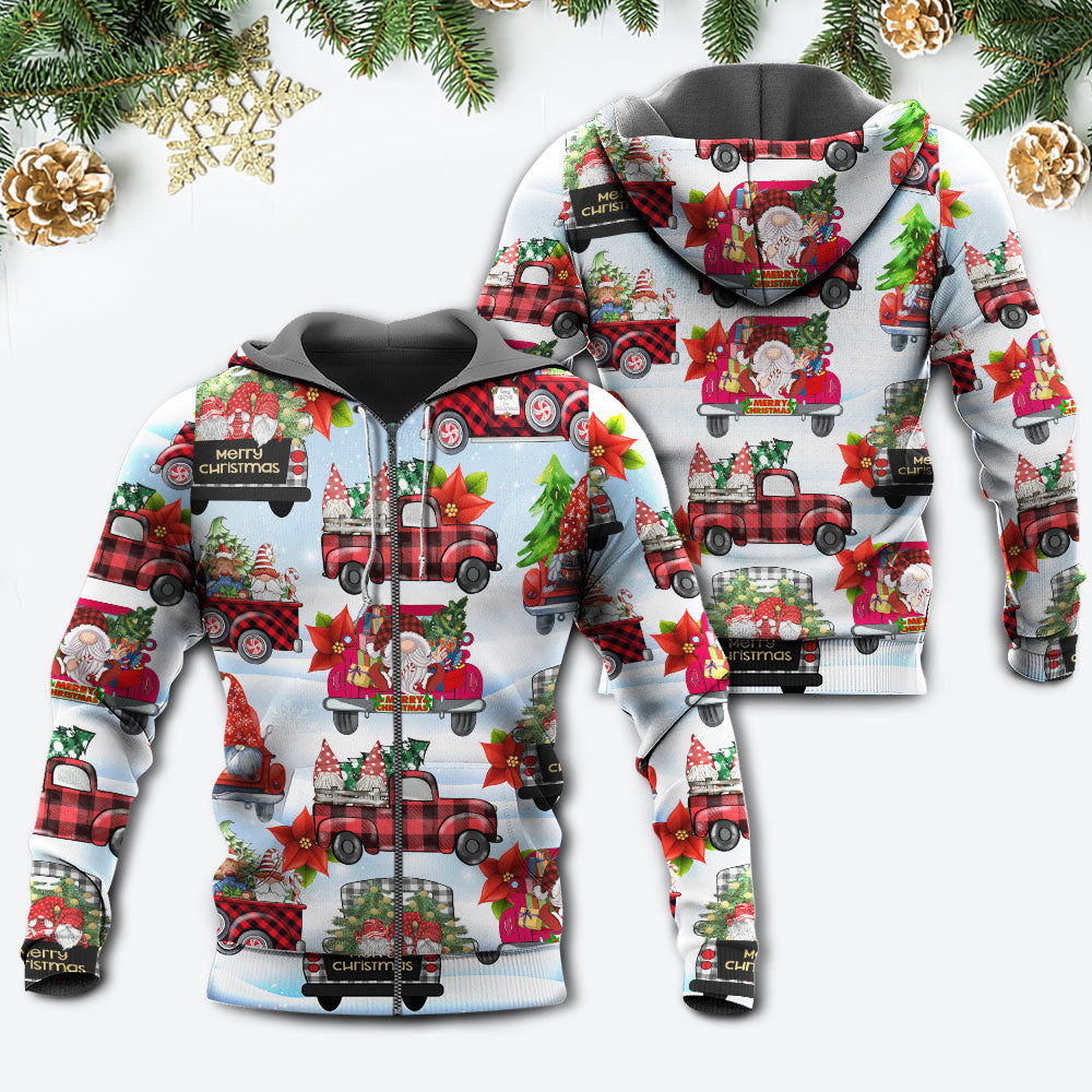 Gnome Christmas Truck Hoodie For Seasonal Parties Casual Wear And Thoughtful Holiday Gifts