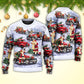 Christmas Santa Red Truck Funny Gift Sweater For Holiday Travel Winter Outings And Cheerful Gift Giving