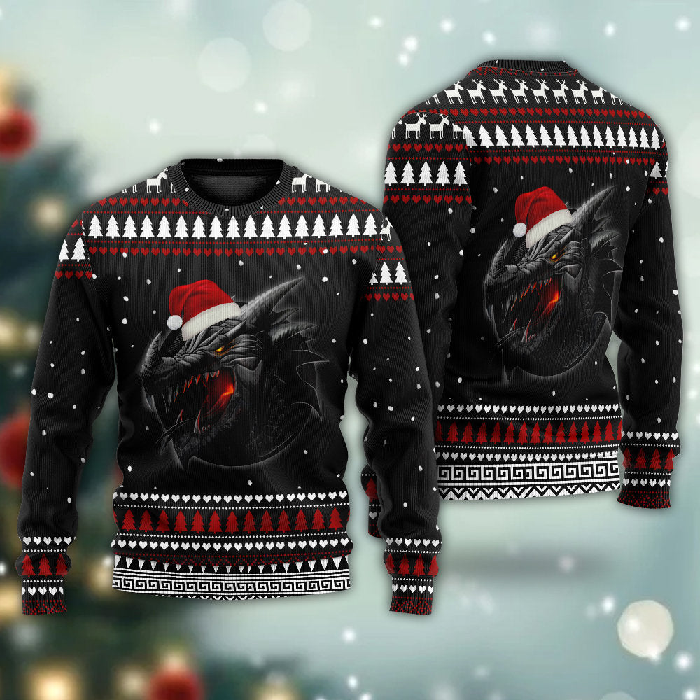 Dragon Merry Christmas Strong Power Sweater For Festive Parties Family Photos And Comfortable Seasonal Wear