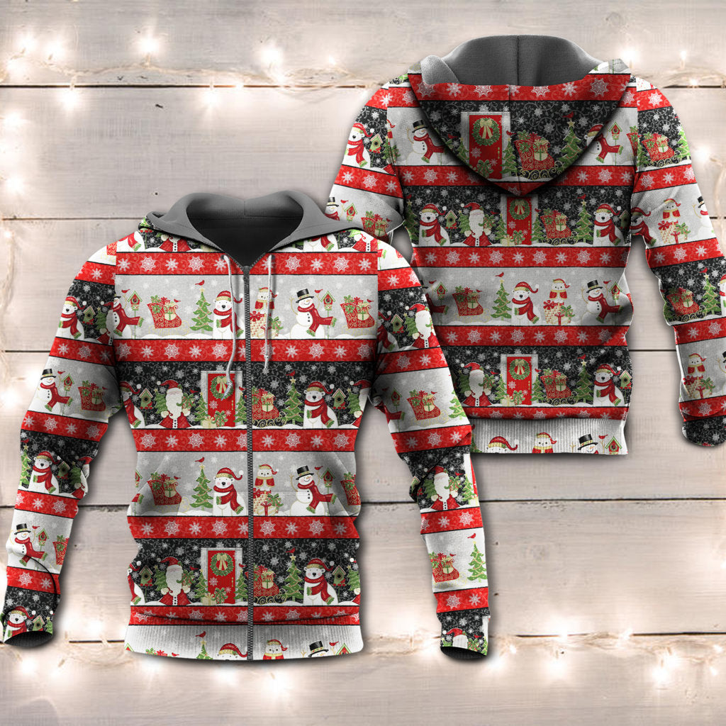 Christmas Santa Snowman Joy Hoodie For Festive Days Casual Adventures And Thoughtful Seasonal Gifting