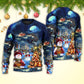 Christmas Family Snowman Santa Holiday Lights Sweater For Festive Family Events Casual Wear And Holiday Gift Giving