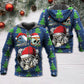 Christmas Skull Santa Hat Snow Hoodie For Christmas Events Holiday Travel And Comfortable Casual Outfits