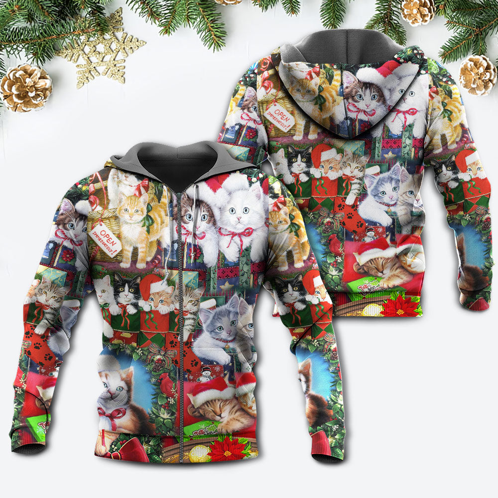 Cat Christmas Tree Hoodie For Christmas Gatherings Outdoor Trips And Relaxed Seasonal Style