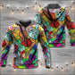 Colorful Guitar Scroll Bubble Hoodie For Rehearsals Weekend Outings And Comfortable Streetwear