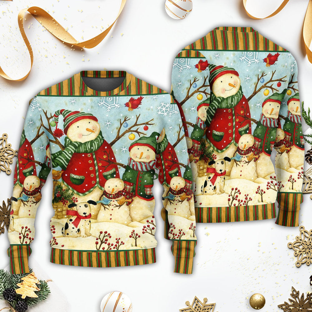 Christmas Cute Snowman Happy Xmas Sweater For Winter Parties Seasonal Adventures And Relaxed Everyday Styling