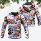 Santa Hot Rod Christmas Tree Hoodie For Winter Adventures Family Gatherings And Festive Everyday Style