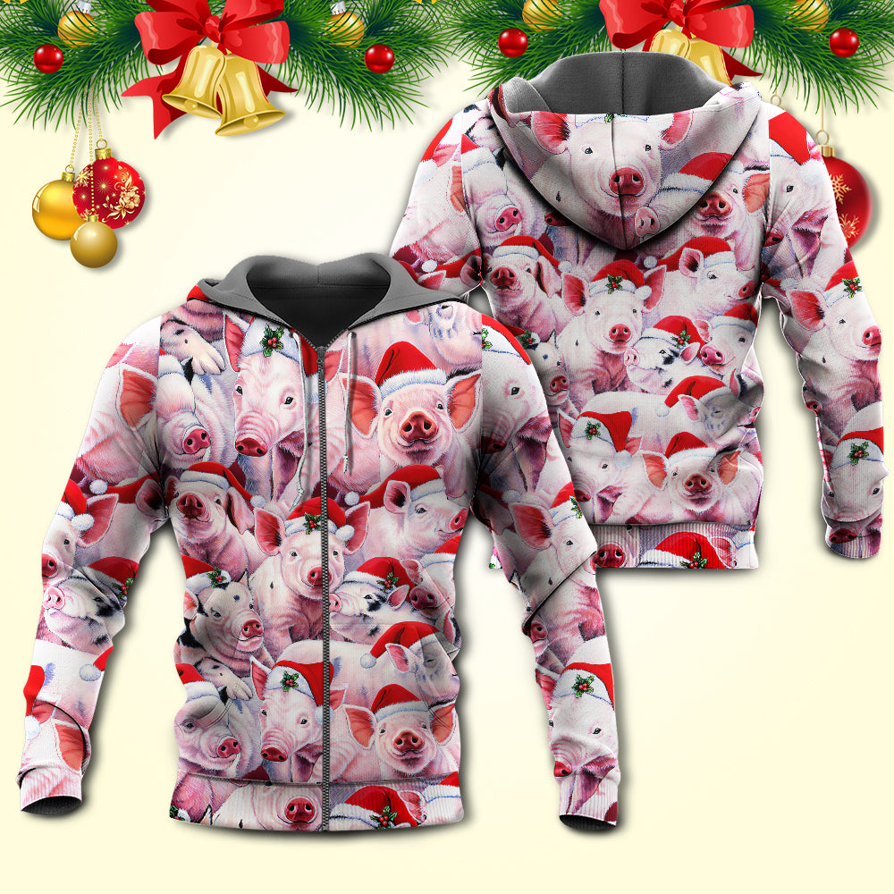 Funny Piggies Christmas Hoodie For Festive Celebrations Seasonal Trips And Relaxed Winter Wear