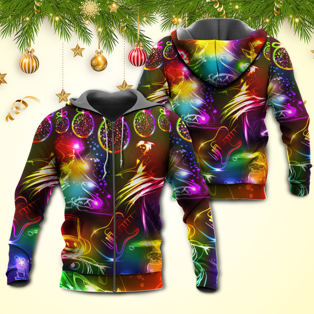 Neon Christmas Dancing Snowman Tree Light Hoodie For Holiday Parties Weekend Outings And Cheerful Gift Giving
