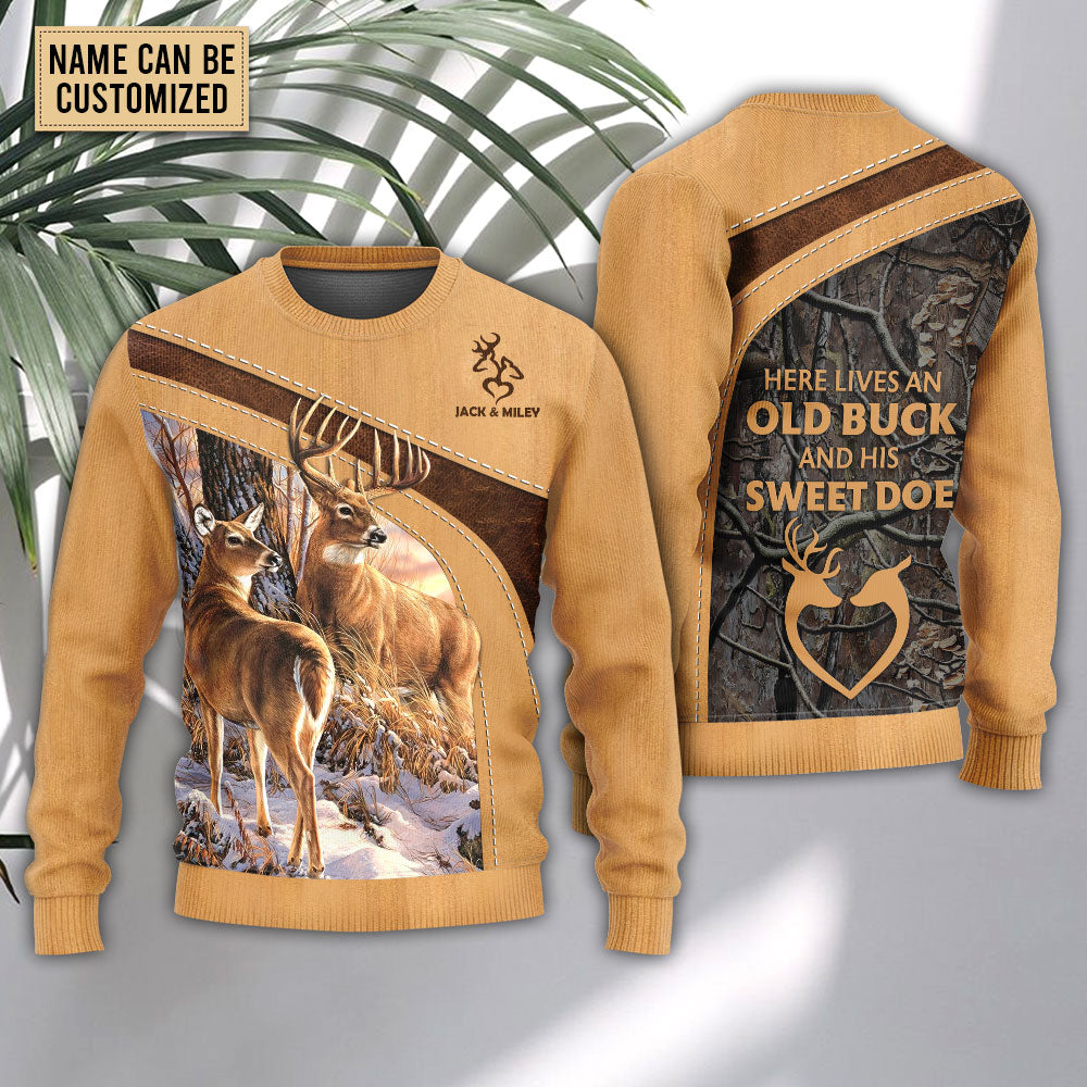 Old Buck And Sweet Doe Wildlife Sweater For Animal Inspired Style Events And Comfortable Daily Wear