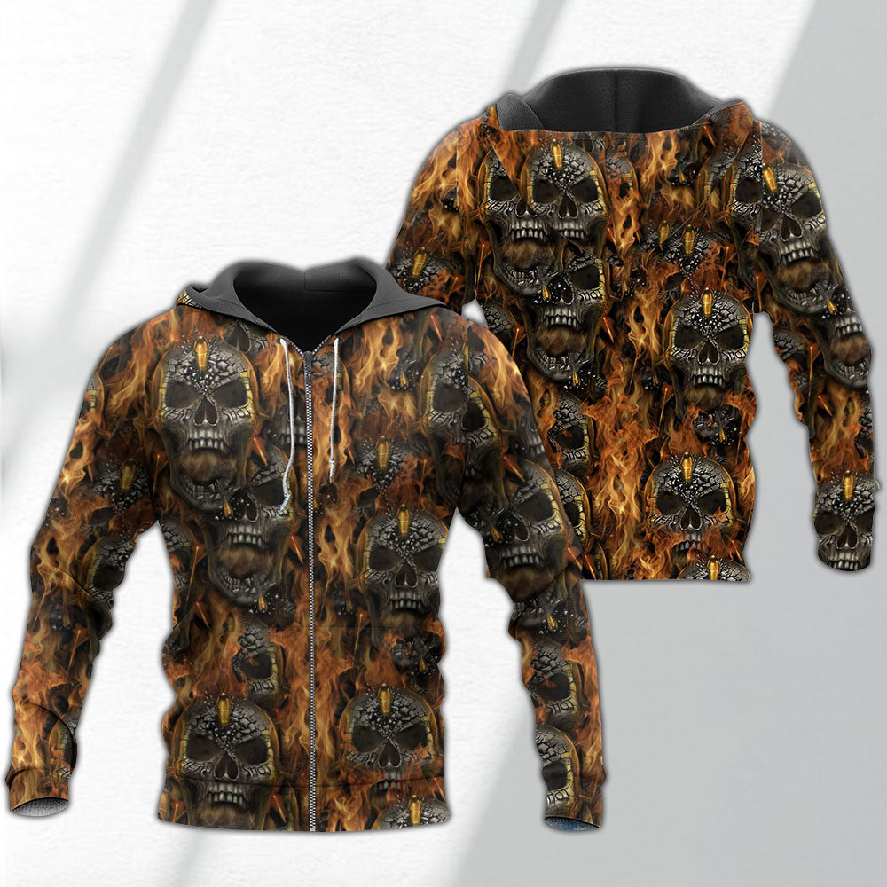 Skull Fire Impact Hoodie For Bold Casual Looks Travel Days And Comfortable Style