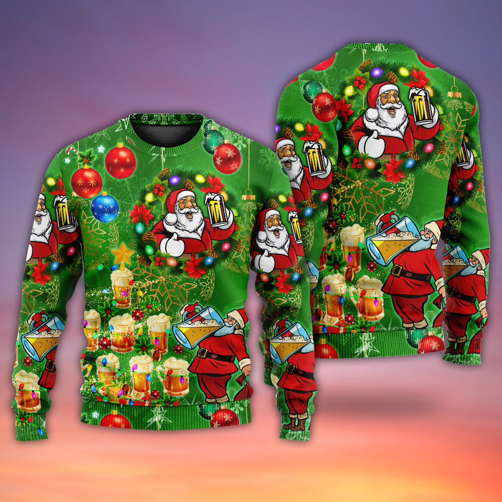 Christmas Funny Santa Holiday Tree Glow Sweater For Winter Celebrations Family Events And Relaxed Seasonal Styling