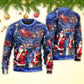 Christmas Santa Chilling Happy Xmas Light Sweater For Festive Parties Family Photos And Comfortable Seasonal Wear