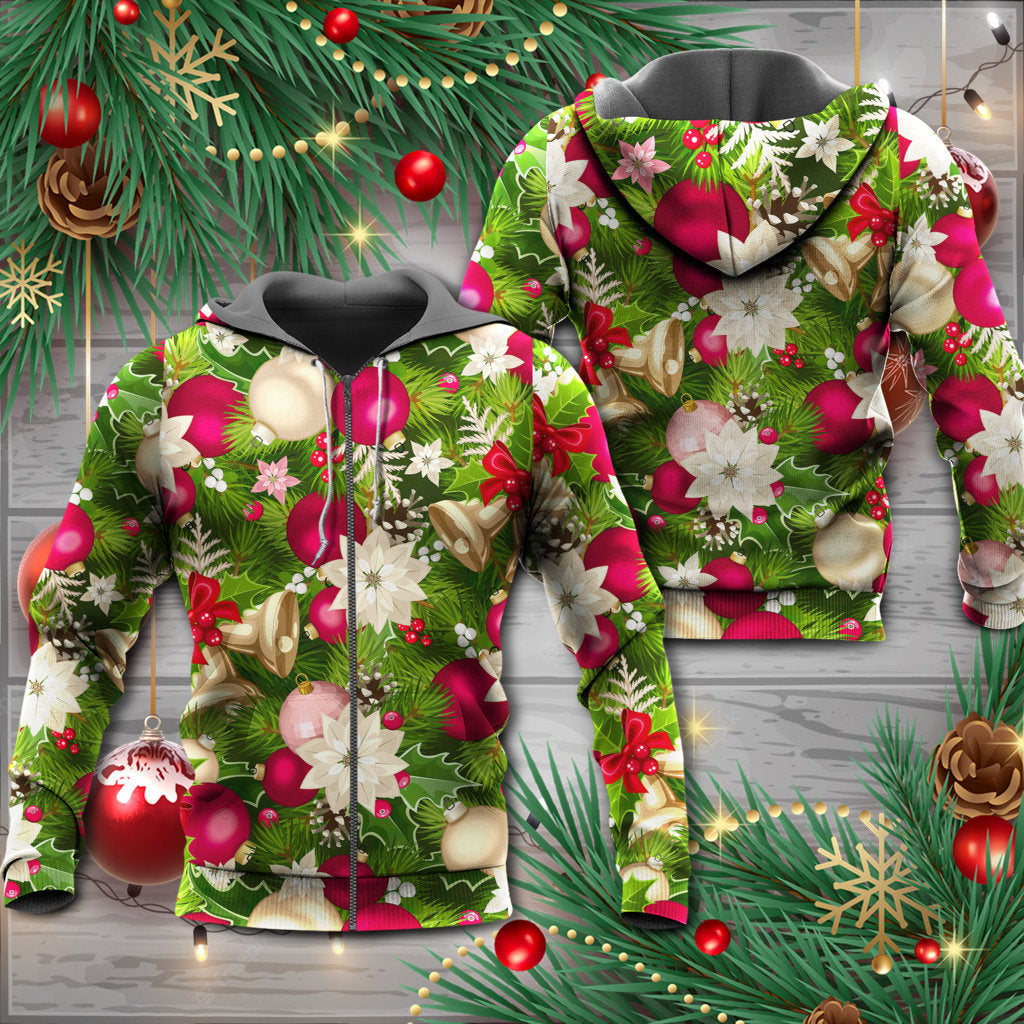 Floral Christmas Fir Tree Poinsettia Hoodie For Holiday Vacations Winter Events And Everyday Comfort