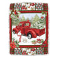 Cardinal Red Truck Christmas Flannel Blanket For Cozy Bedroom Sofa Decor
