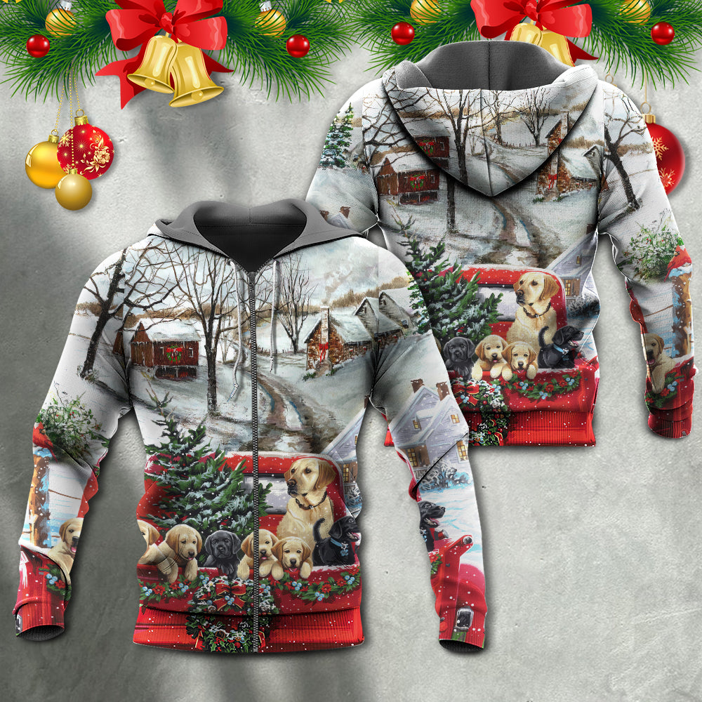 Christmas Dog Holiday Truck Hoodie For Festive Streetwear Winter Outings And Christmas Celebrations