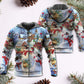 Happy Christmas Snowman Lover Couple Hoodie For Festive Celebrations Seasonal Trips And Relaxed Winter Wear