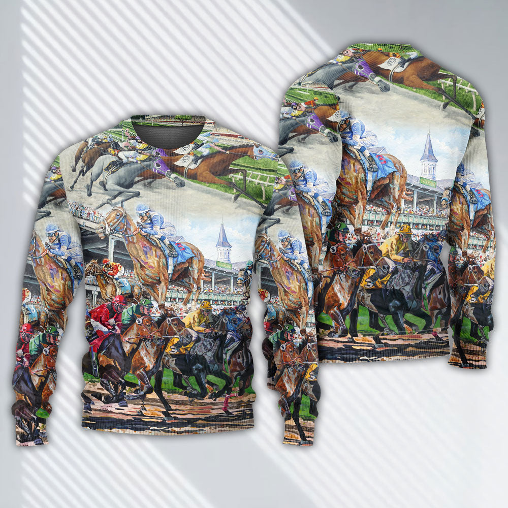 Horse Racing Be Strong Brave Sweater For Animal Inspired Style Events And Comfortable Daily Wear