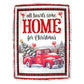 Cardinal Red Truck Christmas Flannel Blanket For Cozy Bedroom Sofa Decor