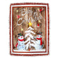 Cardinal Snowman Christmas Flannel Blanket For Cozy Bedroom Sofa Decor