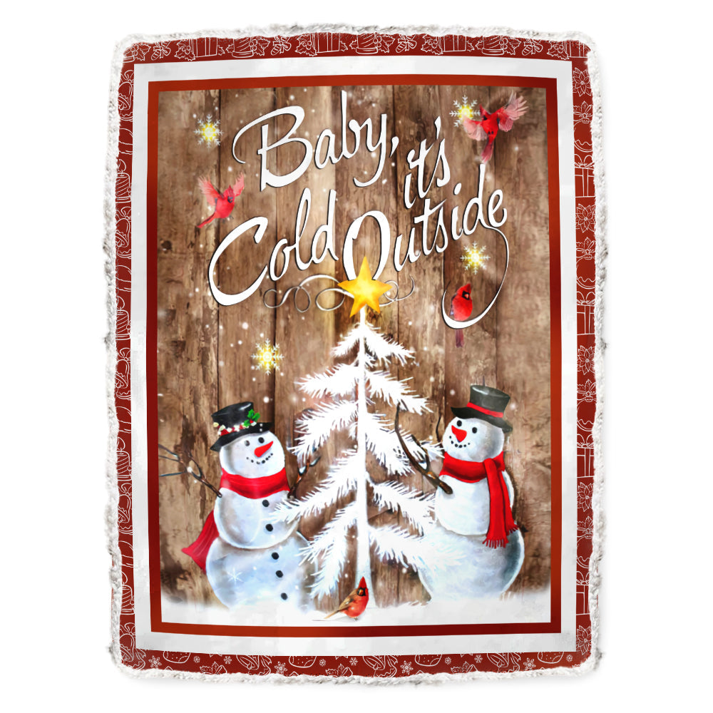 Cardinal Snowman Christmas Flannel Blanket For Cozy Bedroom Sofa Decor